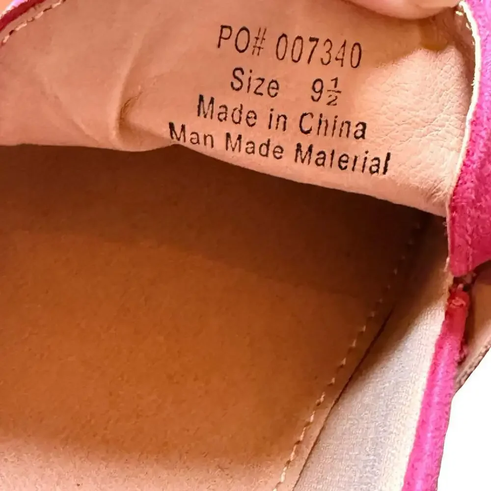 Journee Collection Kenly Pink Faux Suede Lug Sole Loafers size 9.5